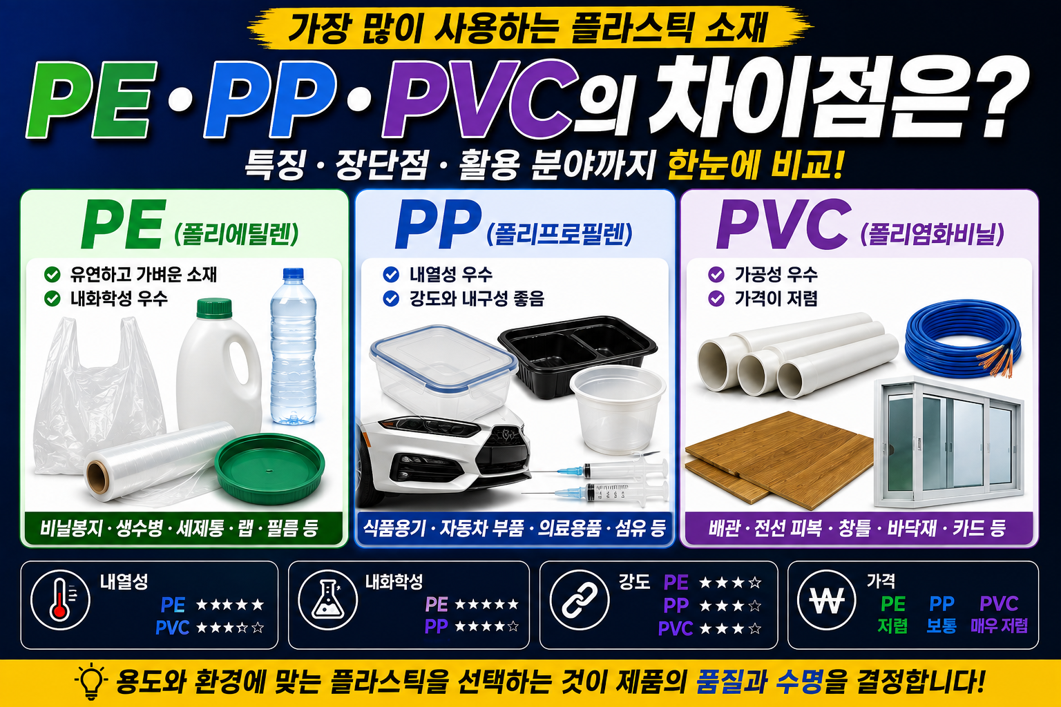 PE·PP·PVC의 차이점은?